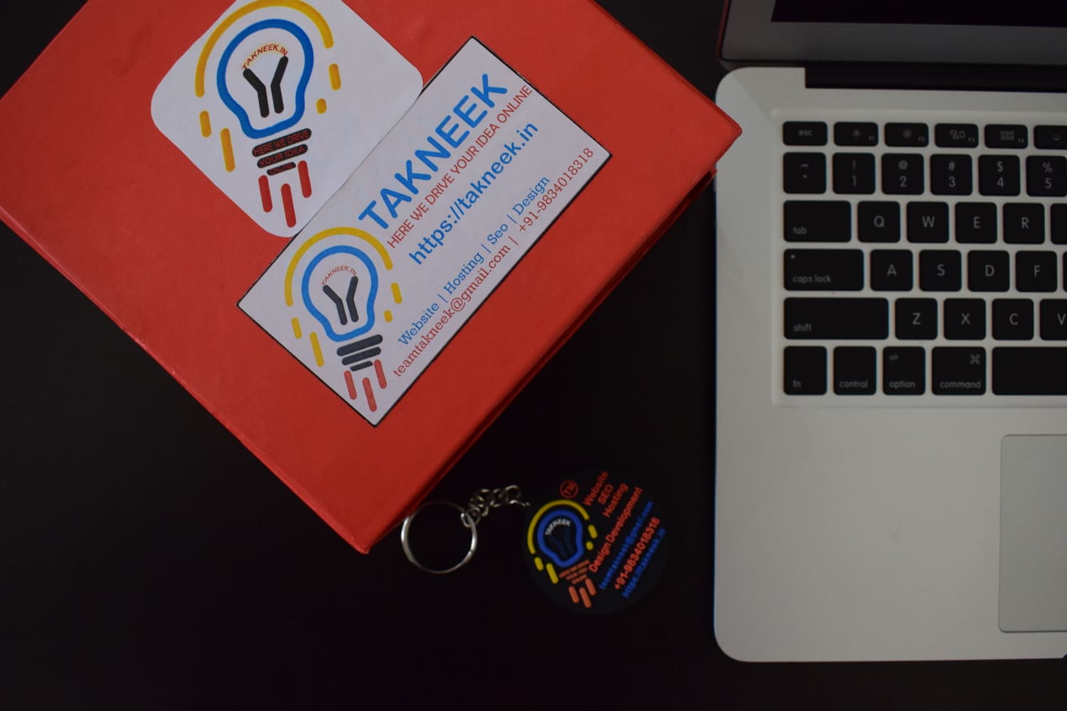Takneek branded materials and notebooks